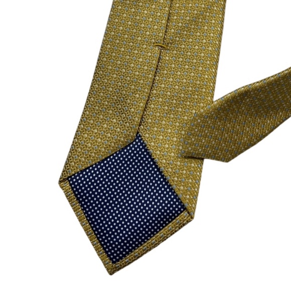 ETON Gold Geometric Silk LUXURY Tie ITALY - Picture 4 of 4